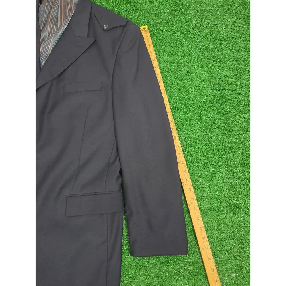 Caravelli Fusion Men's Navy Blue Blazer Sport Coat Jacket Size 46R Henry 3B Epa